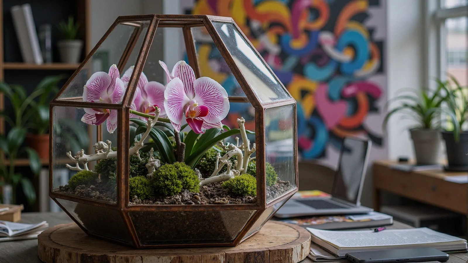 elegant-orchid-terrarium-in-a-modern-workspace-101247472